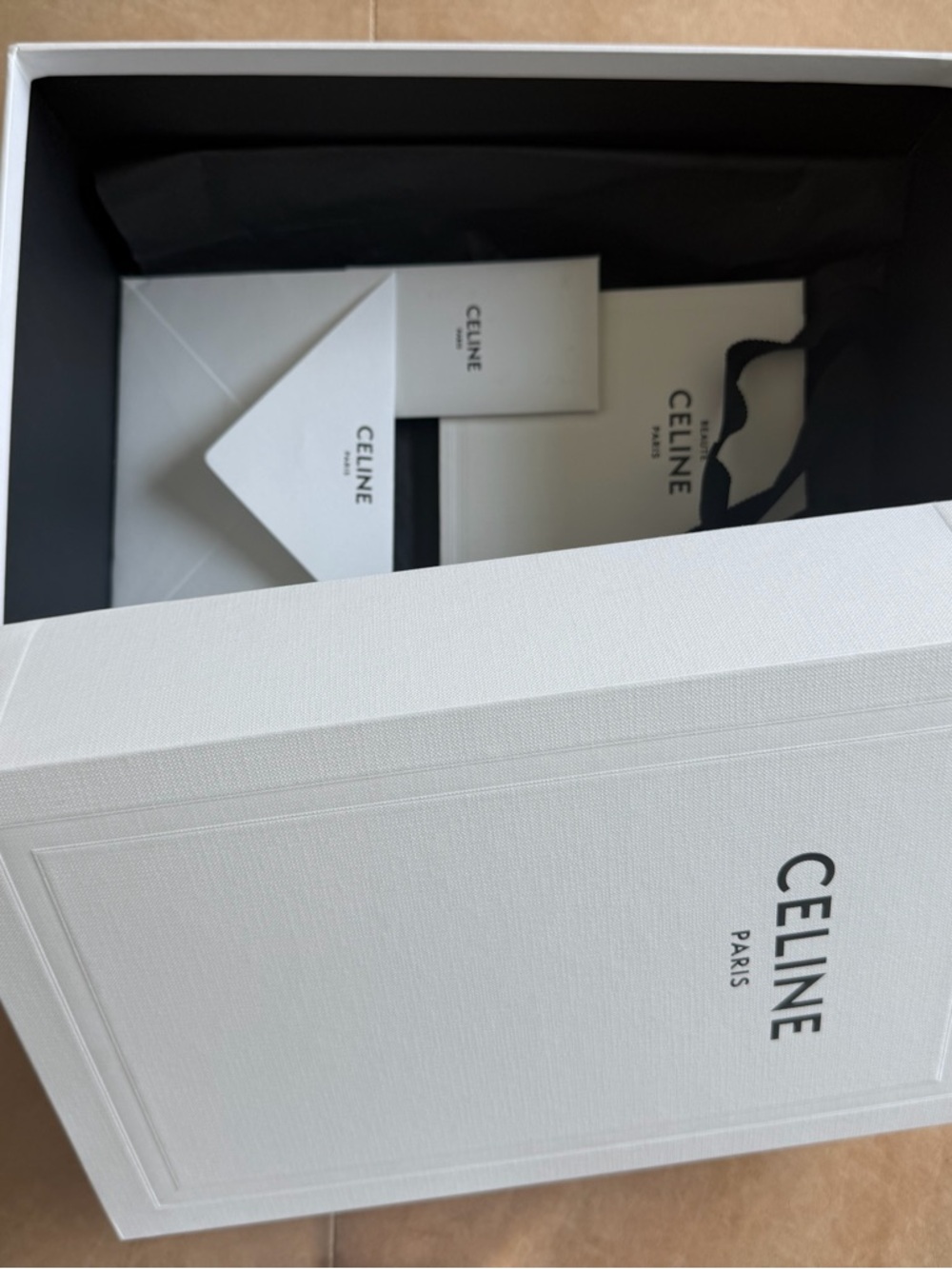Celine White Branded Gift Box and Envelope